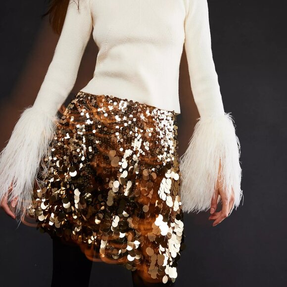 NEW Free People Can't Get Enough Sequin Mini Skirt Size 6 - Picture 8 of 11